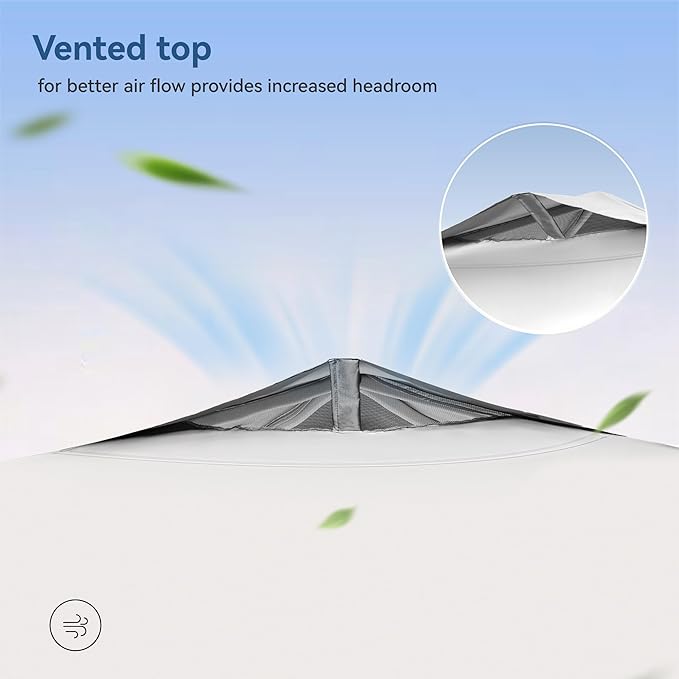 PHI VILLA Outdoor Pop up Canopy 10'x10' Tent Camping Sun Shelter-Series Party Tent, 100 Sq. Ft of Shade (White)