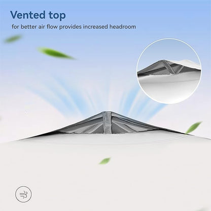 PHI VILLA Outdoor Pop up Canopy 10'x10' Tent Camping Sun Shelter-Series Party Tent, 100 Sq. Ft of Shade (White)