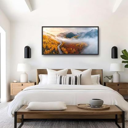Mountain Large Wall Art Framed Wall Decor for Living Room, Mountains Forest Pictures Oversized Canvas Print Painting Modern Extra Large Framed Artwork for Bedroom Office Home Decor 60"x30"