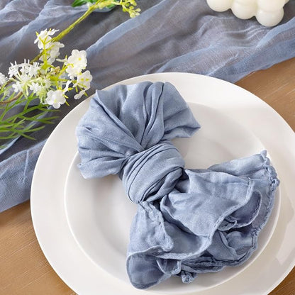 Socomi Dusty Blue Cheesecloth Napkins Fall Thanksgiving Cheese Cloths Gauze Set of 50 Boho Washable Dinner Table Napkins for Wedding Party Baby Shower Birthday Party Decor