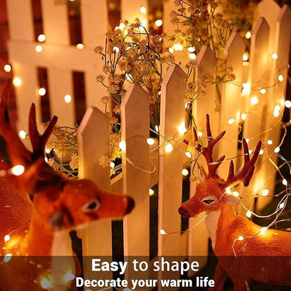 6 Pack Fairy Lights Battery Operated with Timer Silver Wire Mini 13FT 40LED Waterproof Cuttable Twinkle Christmas String Lights for Home Bedroom Wedding DIY Centerpiece Birthday (Warm White)