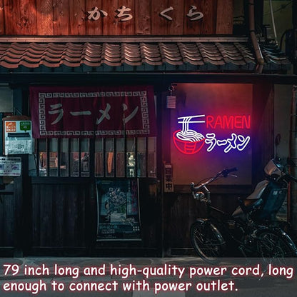 Ramen Neon Sign Japanese Noodles Neon Light for Wall Decor Dimmable LED Ramen Light Up Signs USB Powered Food Shop Neon Signs for Restaurant Store Kitchen Home Bar Dinning Room Christmas