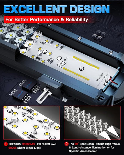 12 Inch LED Light Bar and 2PCS 4In LED Cube Pods Light Work Driving Lamp with Rocker Switch 3Lead Wiring Harness Kit Off Road Lights Spot Flood Combo Lights for ATV UTV SUV Truck Tractor Boat