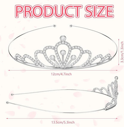 Tondiamo 30 Pcs Tiaras Bulk for Girls Princess Crown Rhinestone Tiaras Bendable Adjustable Headband for Kid Hair Accessory