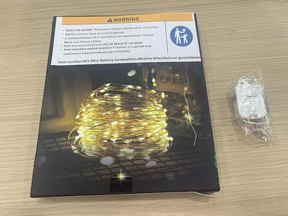 Fairy Lights,Silver Wire String Lights Waterproof,Battery Operated 7FT 20LED Firefly Starry Moon Lights for DIY Christmas Wedding Party Bedroom Decor (Green, 50 Pack)
