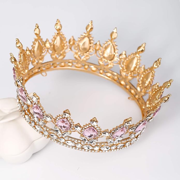 FORSEVEN Queen Crown Rhinestone Wedding Crowns and Tiaras for Women Costume Party Hair Accessories Princess Birthday Crown Crystal Bridal Crown Christmas Decorations Headband