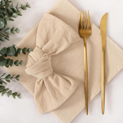 Socomi Cloth Napkins Champagne Fall Thanksgiving Washable Reusable Bulk Linen Cotton Napkins Set of 20 17"x17" for Wedding Party Bridal Baby Shower Birthday Dining Table Decorations