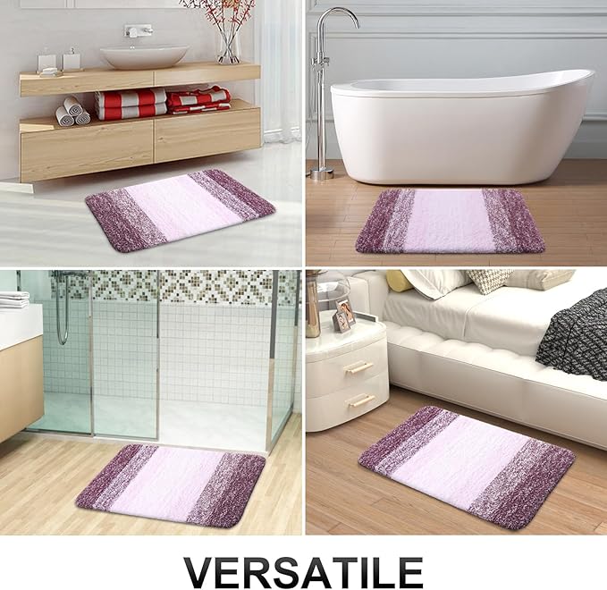 OLANLY Bathroom Runner Rugs 59x20, Extra Soft Absorbent Microfiber Bath Rugs, Rubber Backing, Quick Dry, Machine Washable Bath Mats for Bathroom Floor, Tub and Shower, Home Decor Accessories, Mauve