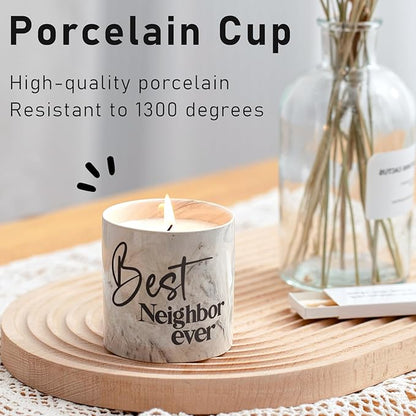 Best Neighbor Ever Gifts-6 oz Scented Candle Lavender Hello Neighbor Gifts for Neighbors New Neighbor Welcome Gift Funny Candle Goodbye Moving Housewarming Presents for New House for Neighbor