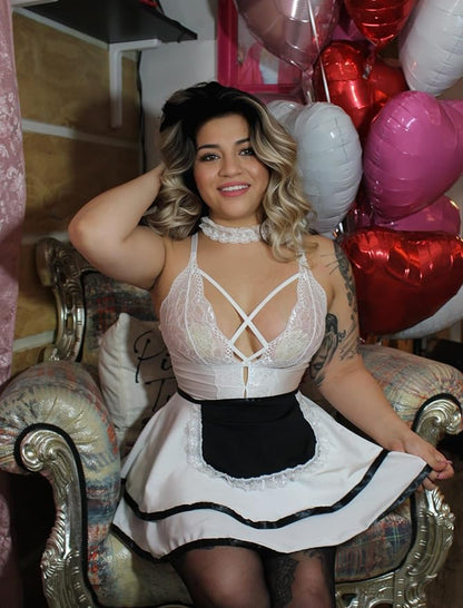 Avidlove Sexy Maid Lingerie for Women Halloween Outfit French Maid Costume Babydoll Lingerie Dress Cosplay Lingeries