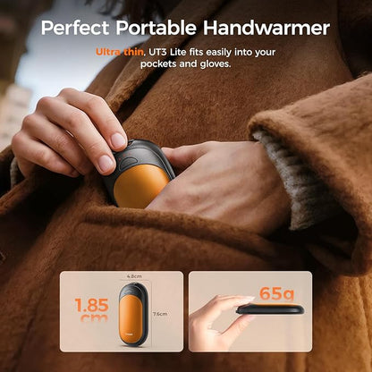 OCOOPA Magnetic Hand Warmers Rechargeable 2 Pack, UL Safety Heat 100-126°F, 3-Settings, Pocket-Sized, Max. 8 Hrs Long Lasting,Great for Raynauds, Golf, Hunting, Camping, Gifts for Men Women, UT3 Lite