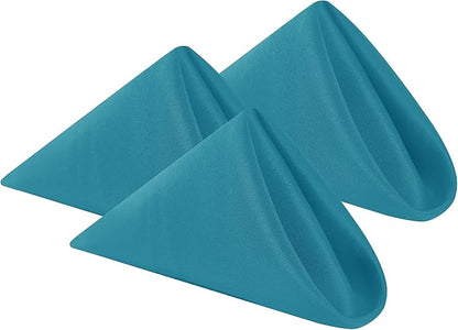 Cloth Napkins 20x20 inch Washable Polyester Dinner Napkins Soft Table Napkins for Wedding Party Dining Banquet(Caribbean Blue,100PCS)