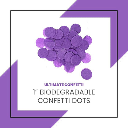Biodegradable Tissue Paper Confetti Dots, Purple Color (1 Pound Bag of Confetti)