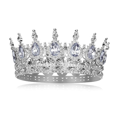 Onedor Silver Crown for Women Crystal Rhinestone Tiara Queen Headpiece for Wedding Prom Pageant Birthday Princess Theme Costume Party Hair Accessories and Cake Topper Decoration