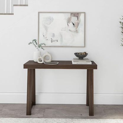 Plank+Beam Solid Wood Console Table, 46 Inch, Sofa Table, Narrow Entryway Table for Hallway, Behind The Couch, Living Room, Foyer, Easy Assembly, Walnut
