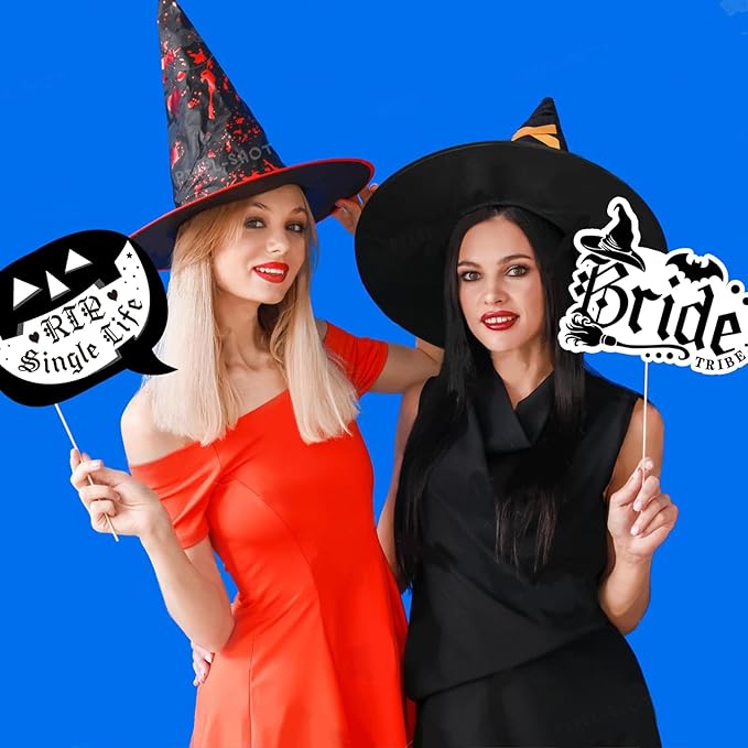 22 PCS Bride Or Die Photo Booth Props- Gothic Bachelorette Decorations for Women Girls, Bridal Shower Engagement Wedding Decorations Rip Single Life for Till Death Do Us Party Supplies