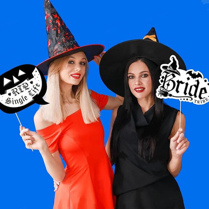22 PCS Bride Or Die Photo Booth Props- Gothic Bachelorette Decorations for Women Girls, Bridal Shower Engagement Wedding Decorations Rip Single Life for Till Death Do Us Party Supplies