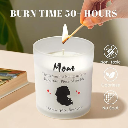 Rose Scented Soy Candles Non Toxic - Fall Decor Aromatherapy Candle | Luxury Fragrance Oil | 50-Hour Burn Time | Eco Lead-Free Wick | for Home Birthday Christmas Gifts for Women Mom