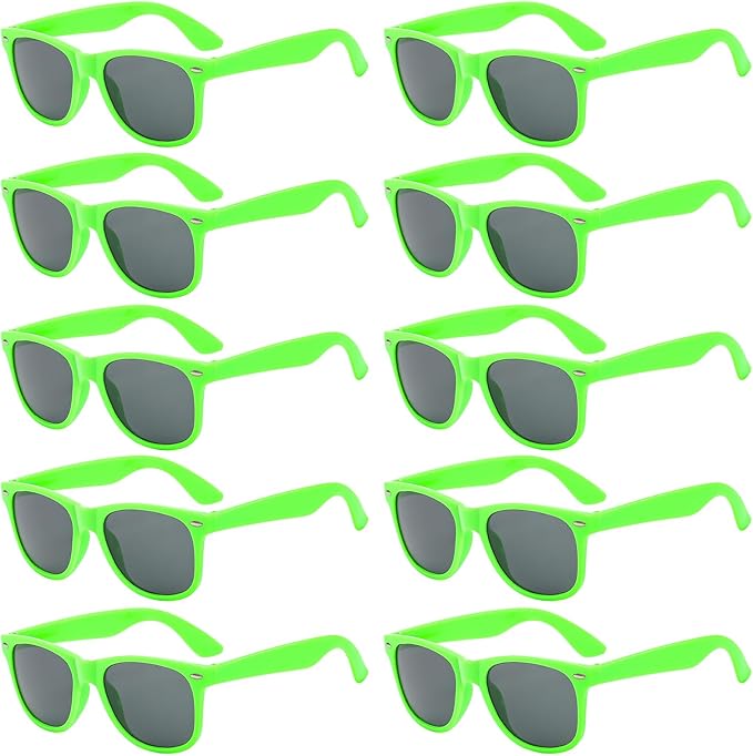 Pibupibu 10/20 Packs Adults Wholesale Neon Colors Square Retro Style Party Favors Sunglasses