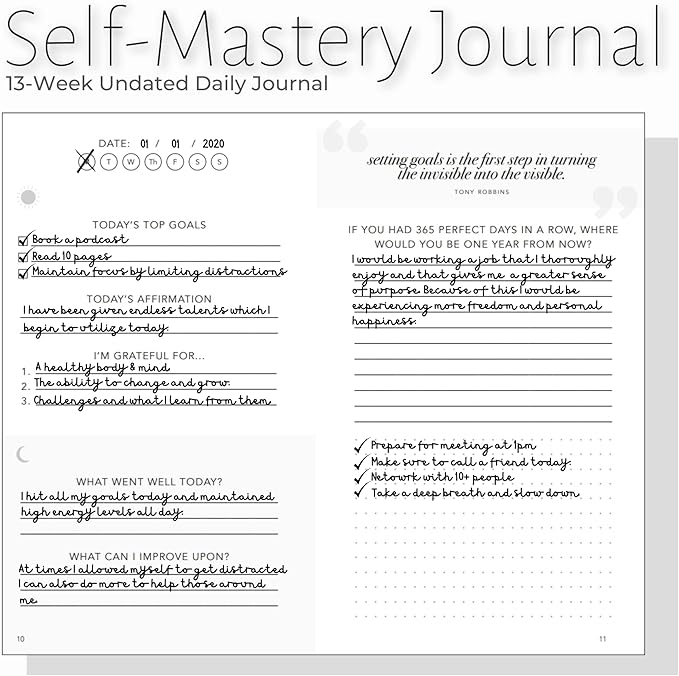 Self-Mastery Journal for Men - Gratitude Journals – 5 Minute Journal - Reflection Manifestation Journals for Mindfulness – Self Care Journal – Goal / Guided Gratitude Journal for Women & Men