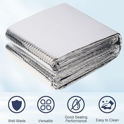 Double Reflective Bubble Foil Insulation Foam, 23.6IN X 50FT Aluminum Foil Thermal Insulation Radiant Barrier for Windows, Garage Door, RV, Roof