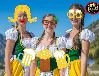 90shine 55Ct Oktoberfest Photo Booth Props German Theme Party Decorations Supplies