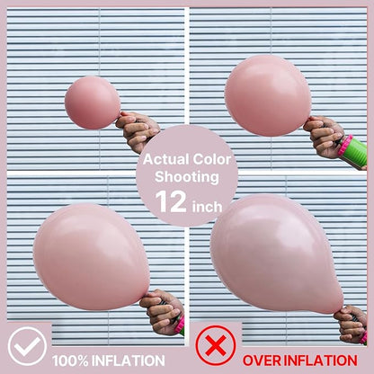 PartyWoo Dusty Pink Balloons 101pcs 12 Inch Boho Blush Lilac Pink Latex Helium Balloons for Princess Birthday Baby Shower Graduation Gender Reveal Anniversary Bachelorette Party Decorations Pink-F54
