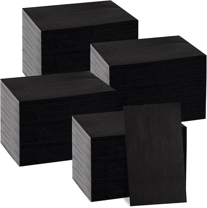 BUCLA 400-Count 3-Ply Black Paper Napkins - Black Napkins Disposable Premium Quality, Soft, Absorbent for Kitchen, Party Halloween & New Year