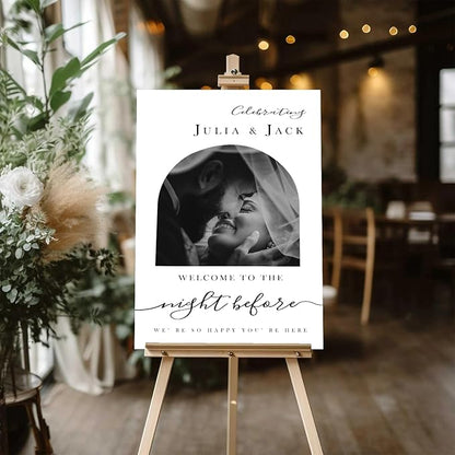 Personalized Rehearsal Dinner Welcome Sign, The Night Before Welcome Sign, Wedding Rehearsal Party Home Decor, Rehearsal Dinner Sign, Elegant Welcome Sign, Wedding Decorations Ceremony #2