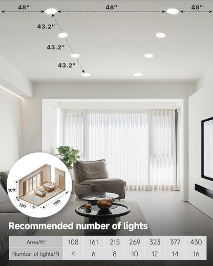 Ensenior 12 Pack 4 inch 5CCT LED Gimbal Led Recessed Light with Junction Box, 360°+90° Adjustable Directional Eyeball Lighting, Dimmable, 2700K/3000K/3500K/4000K/5000K, 900LM, 9W=85W, 120V-ETL&FCC