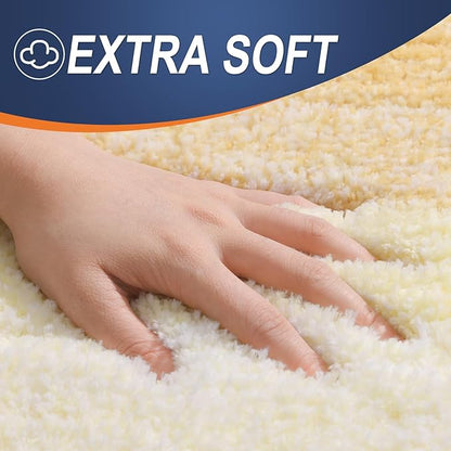 OLANLY Bathroom Rugs Mat 50x30, Extra Soft Absorbent Microfiber Bath Rug, Rubber Backing, Quick Dry, Machine Washable Bath Mats for Bathroom Floor, Tub and Shower, Home Decor Accessories, Light Yellow