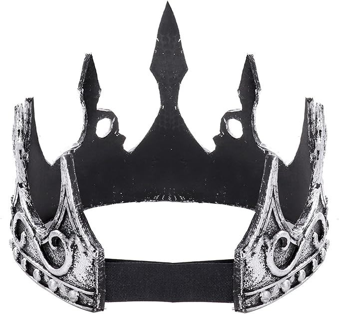 DothRayan Royal King Crown for Cosplay Prop Holiday Party, Halloween Costume Prom Party, Adjustable Royal Crown Prince Tiara