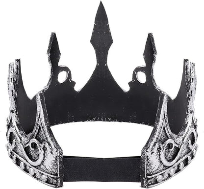 DothRayan Royal King Crown for Cosplay Prop Holiday Party, Halloween Costume Prom Party, Adjustable Royal Crown Prince Tiara