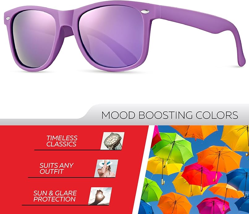 Retro Rewind Polarized Sunglasses for Men and Women - UV Protection Classic Sun Glasses