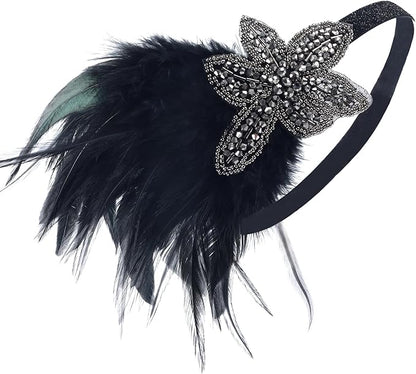 1920S Headband For Women Feather 20s Gatsby Headpiece Flapper Headband for Girl