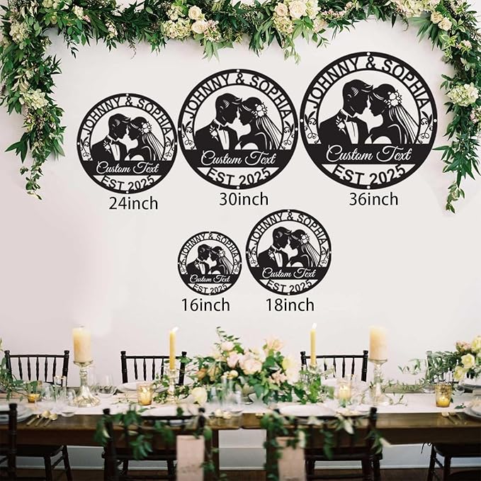 Personalized Home Decoration Metal Name Sign,Valentine's Day Wedding Gift for Couple | Engagement Gift | Bridal Shower Gift | Couples Gift