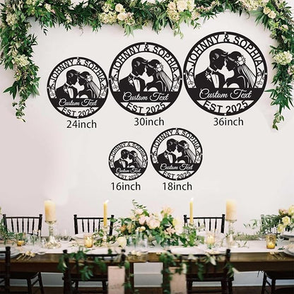 Personalized Home Decoration Metal Name Sign,Valentine's Day Wedding Gift for Couple | Engagement Gift | Bridal Shower Gift | Couples Gift