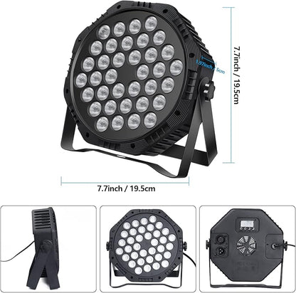 36 LED Par Lights, RGB Par Can Light Stage Lights, 10 Modes DJ Lights Stage Lighting Uplights with Sound Activated Remote Control & DMX Uplights for Events Wedding Party