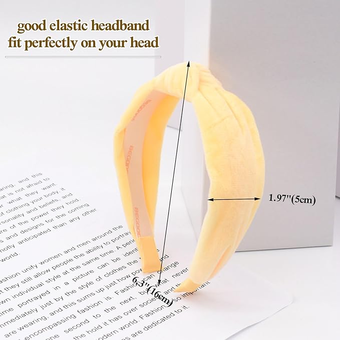 Knotted Headbands for Girls, Non Slip Toddler Girl Headband Kids Wide Top Knot Head Bands Mommy and Me Fashion Hairband Womens Turban Hair Accessories(Pink,Yellow,Blue,3Pcs)