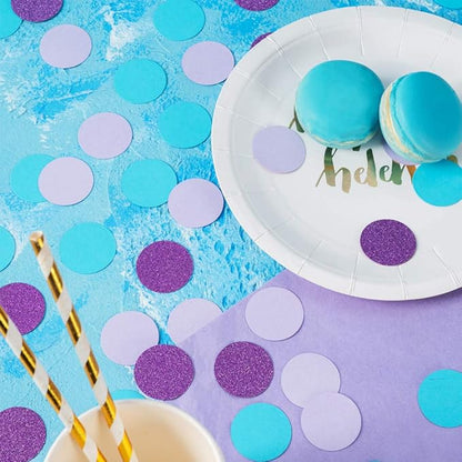 Confetti Circle Dots for Table Wedding Birthday Party Decoration,1.2 inch in Diameter(turquoise blue,lavender,purple,200pc)