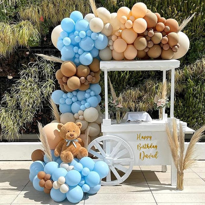Blue and Brown Party Balloons 50pcs 12 Inch brown blue Latex Balloons for Party Decoration Weddings, Backyard Gatherings, Cocktail Parties Holiday Events Decoration