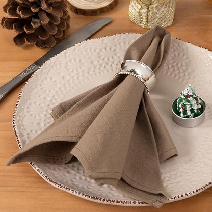 Socomi Cloth Napkins Nude Fall Thanksgiving Washable Reusable Bulk Linen Cotton Napkins Set of 6 17"x17" for Wedding Party Bridal Baby Shower Birthday Dining Table Decorations