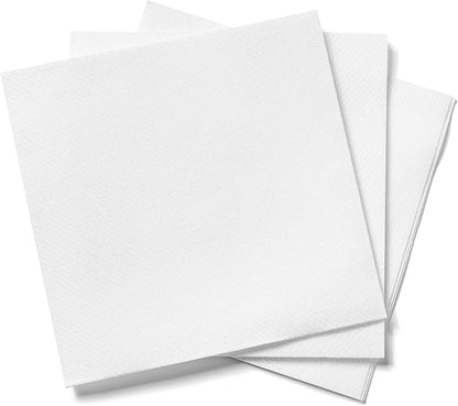 AMERICAN HOMESTEAD White Cocktail Napkins - Premium 4.75"x4.75" Disposable Linen-Like Beverage Napkins - Bulk Square Party Bar Serviettes for Weddings, Parties, Events, and Everyday Use - 600 Count