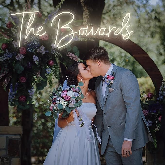 Custom LED Neon Signs for Bedroom Wall Decor Personalized Neon Signs for Wedding Birthday Party or Bar Logo(Large Size: 36"-50")