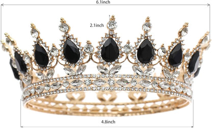 FORSEVEN Queen Crown Rhinestone Wedding Crowns and Tiaras for Women Costume Party Hair Accessories Princess Birthday Crown Crystal Bridal Crown Christmas Decorations Headband