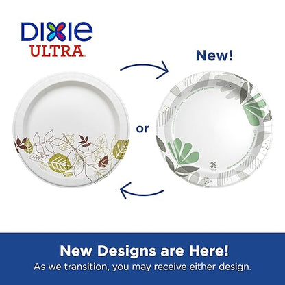 Dixie Ultra 8.5 Inch Heavy-Weight Paper Plates By GP PRO, Pathways Botanical Design, 500 Count (125 Disposable Plates Per Pack, 4 Packs Per Case), SXP9PATH
