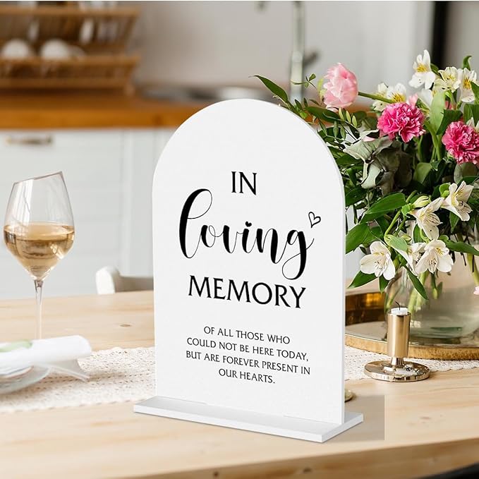 In Loving Memory Wedding Sign， Memorial Table Decor，Memory Table Sign for Wedding Bridal Shower Ceremony Reception Event Party Acrylic Decor