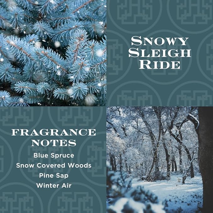 Snow Sleighride 18 oz 4-Wick Candle by HomeWorx | Cozy Aromatherapy | Long-Lasting Fragrance | Winter Home Decor Essential