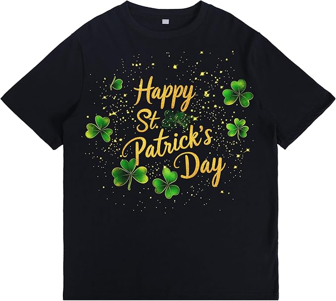 St. Patrick's Day Celebration Tee Beer Graphic Big and Tall Short Sleeve Cotton Festival Casual Gym Workout Tshirts