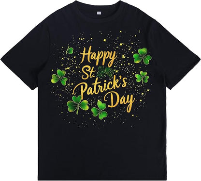 St. Patrick's Day Celebration Tee Beer Graphic Big and Tall Short Sleeve Cotton Festival Casual Gym Workout Tshirts